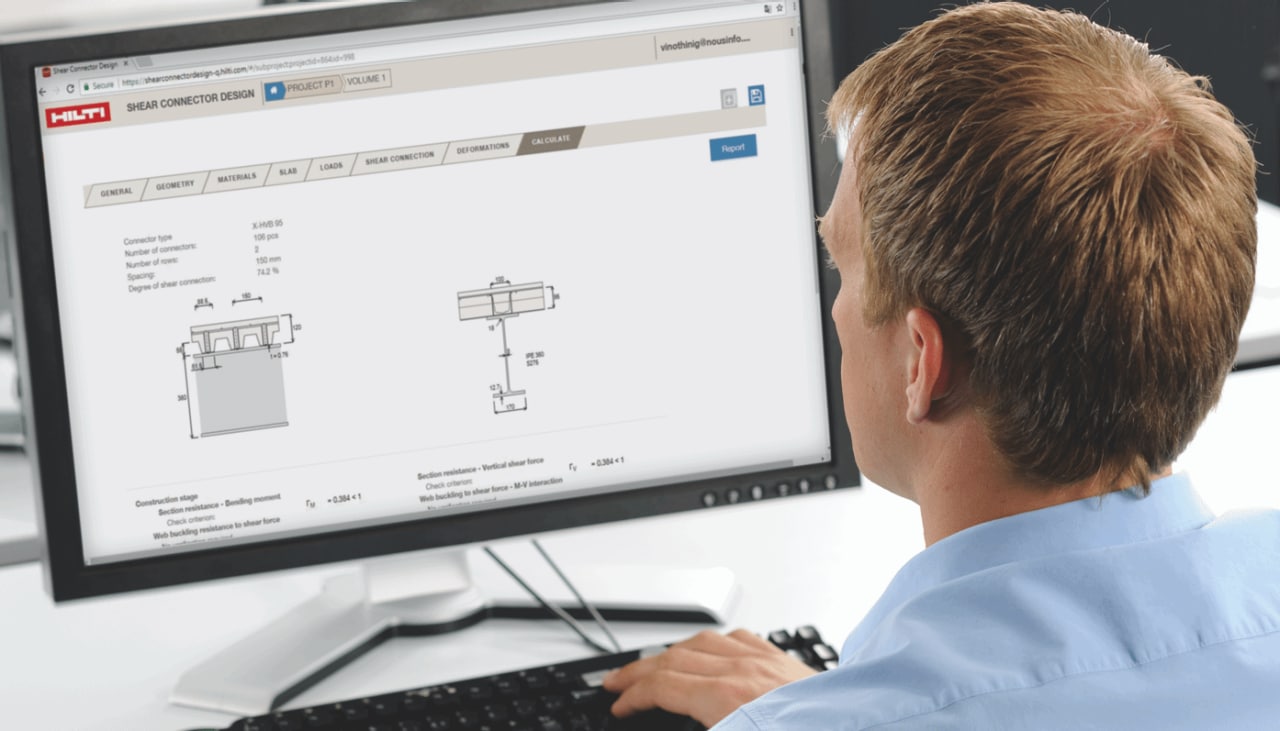 Hilti Shear Connector Design Software za proračun HVB konektora