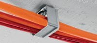 X-ECH-FE MX metalni držač kablova Metalni držač snopa kablova predviđen za upotrebu sa šaržiranim ekserima ili ankerima na plafonima ili zidovima Primene 5