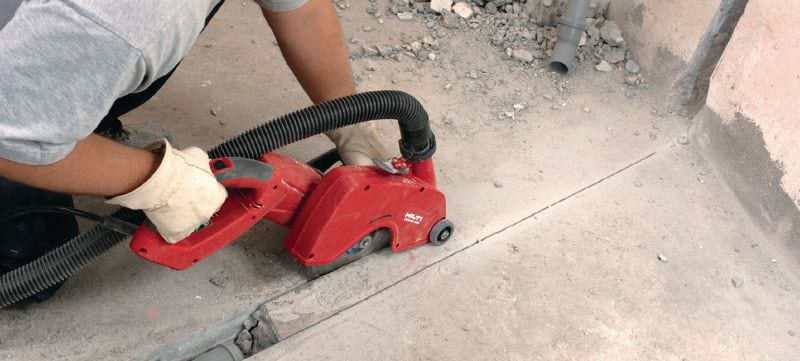 DCH 230 električni sekač Električno ručno dijamantsko glodalo za suvo glodanje – dubina glodanja do 85 mm pomoću sečiva od 230 mm Primene 1