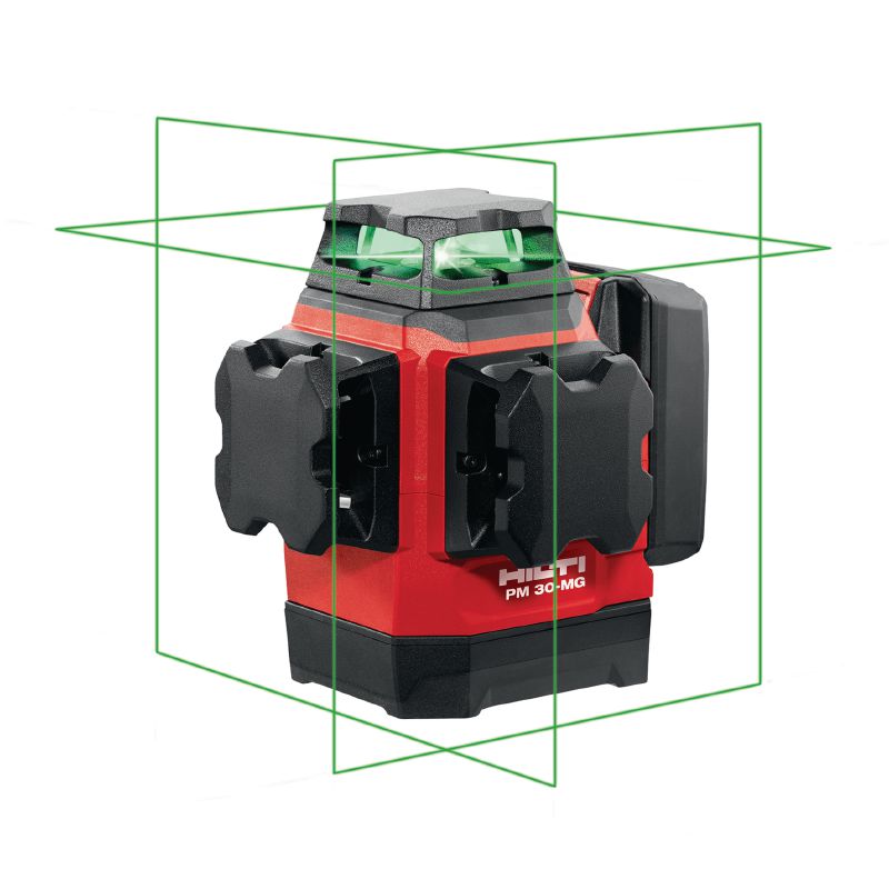 PM 30-MG višelinijski laser Višelinijski laser sa 3 zelene linije od 360° za vodovodne instalacije, nivelisanje, poravnavanje i kvadratiranje