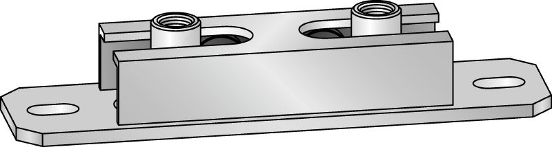 MRG-UK D6 poprečni klizni konektor (dvostruki) Premijum pocinkovani dupli poprečni obrtni konektor za primene u velikim opterećenjima prilikom postavljanja instalacija grejanja i hlađenja