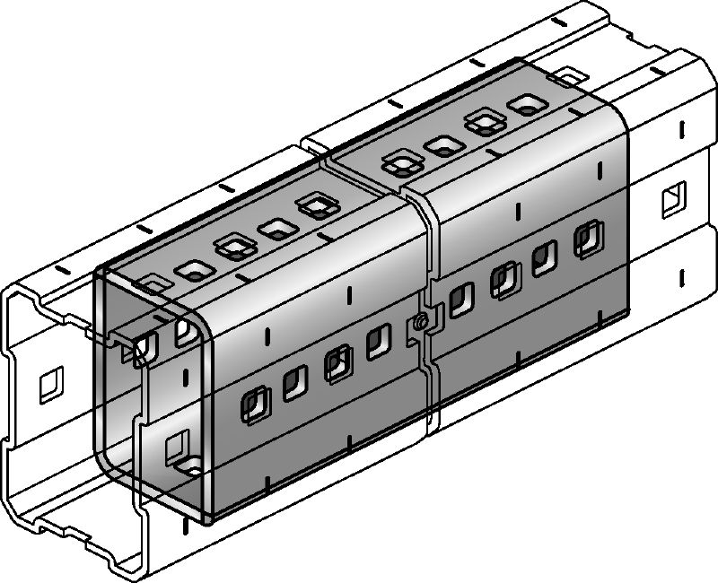 MIC-E konektor Vruće cinkovani (HDG) konektor koji se koristi za longitudinalno spajanje MI nosača za duge raspone u primenama u velikim opterećenjima