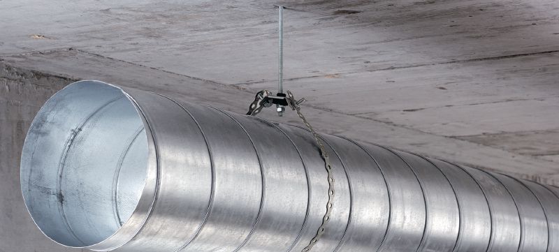 MV-SI visilica za perforiranu traku Pocinkovana vešalica za perforiranu traku za pričvršćivanje ventilacionih vodova Primene 1