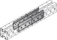 MIQC-E konektor Vruće cinkovani (HDG) konektor, koji se koristi za longitudinalno spajanje MIQ nosača za duge raspone u primenama u velikim opterećenjima